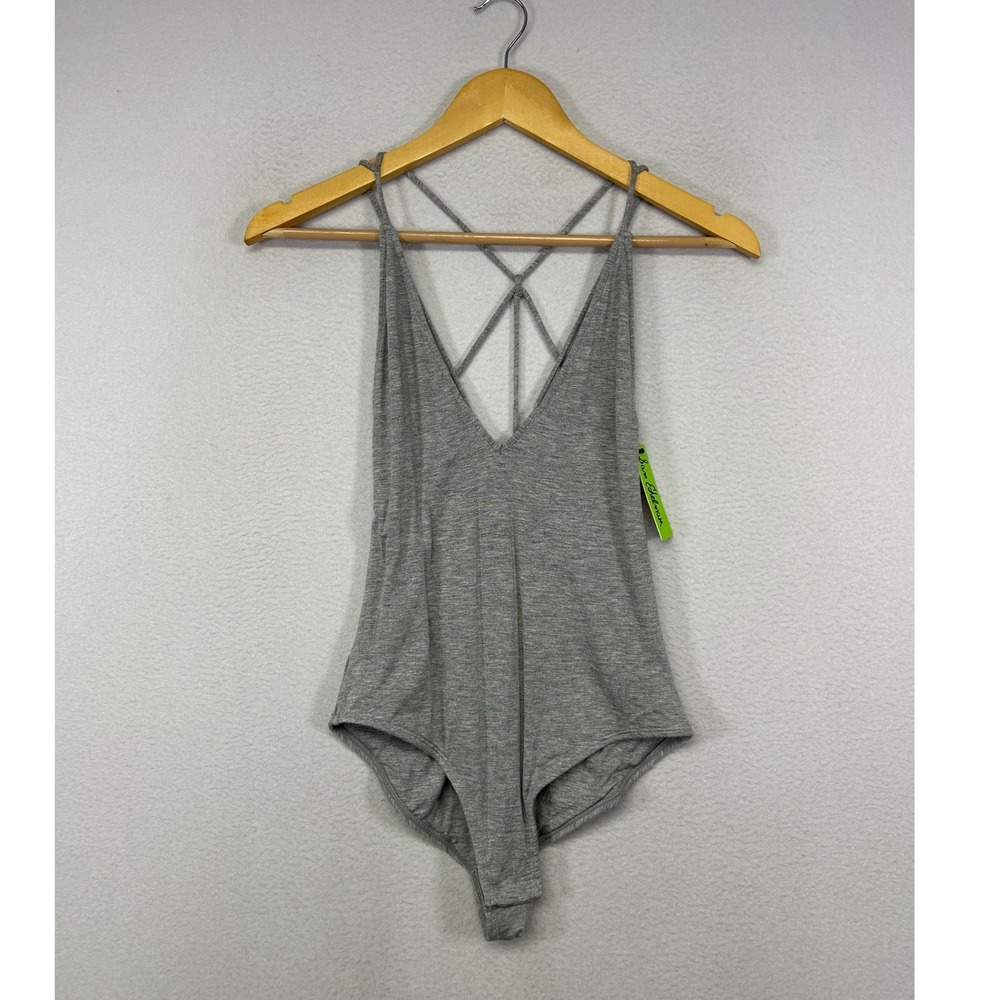 Minimalist Sam Edelman Womens Large Grey Strappy Cage Back V-Neck Bodice S9018
